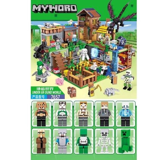 Конструктор Локации Майнкрафт, 1460 дет., 26 фигурок 7657 Minecraft