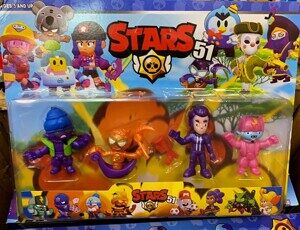 Набор Brawl Stars, 4 игрушки (Карл, Шелли, Джин и др.) 200793