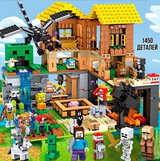 Конструктор Соединение миров, 1415 дет., 29 фигурок 7132 Minecraft