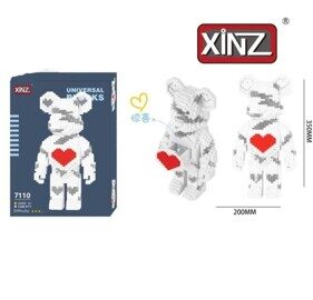 Конструктор 3д Bearbrick, Мишка с сердцем, 5340 дет. 7110