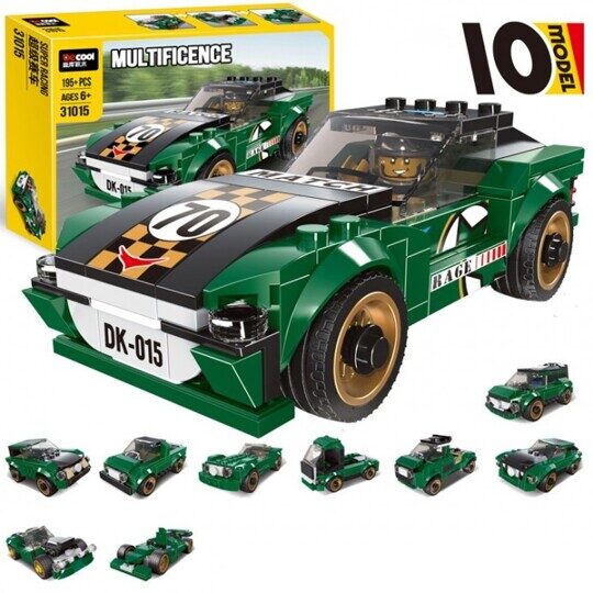 Конструктор Зеленый гоночный автомобиль 10 в 1 Decool 31015 Креатор