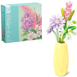 Конструктор Цветы в вазе: букет с гиацинтом SEMBO 611065, ваза в наборе