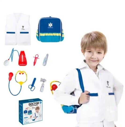 Игровой набор Доктор с халатом, набор доктора, сумка, KN 636