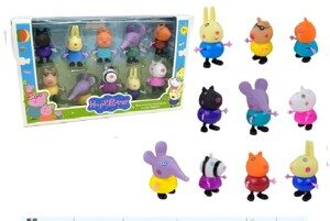 Свинка Пеппа набор фигурок, 10 героев, набор игрушек
