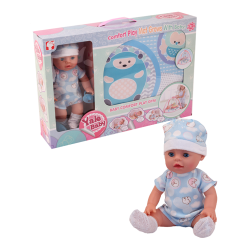 Пупс Yale Baby с развивающим ковриком 30 см YL1735B, 5 функций