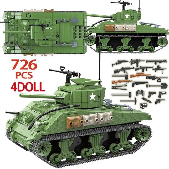 Конструктор Танк Шерман M4A1, 726 дет, 100081 Quanguan