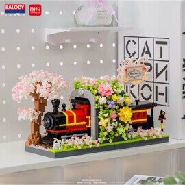 Конструктор Поезд в тоннеле, подставка для книг Balody 16387, 2665 минидет.