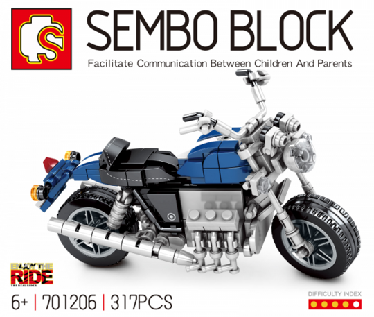 Конструктор Мотоцикл, Sembo 701206, 317 дет